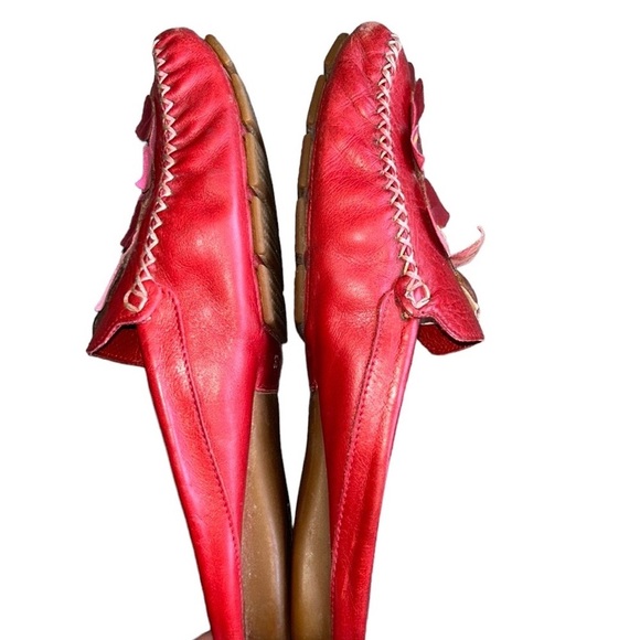 Hispanitas Anthropologie | 3D Floral Appliqué Mules/Shoes Slip-On Artsy Red 8 - Picture 13 of 17